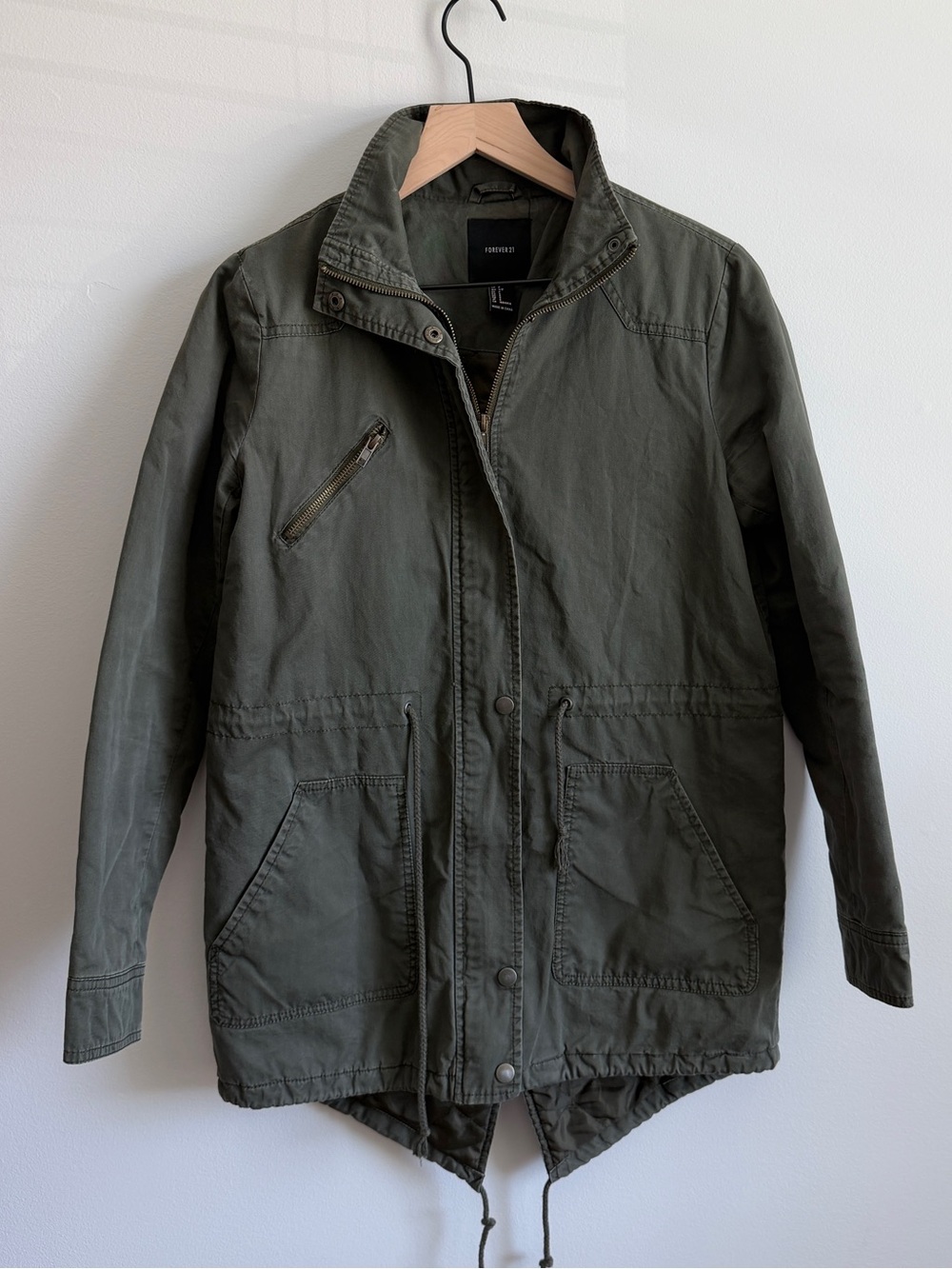 Forever 21 Women’s Field Jacket - Olive Utility Jacket- Small